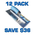1/4" Square Notch Stainless Steel Trowel - 12 Pack ($10.95 ea.)