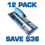 3/8" Square Notch Stainless Steel Trowel - 12 Pack ($10.95 ea.)