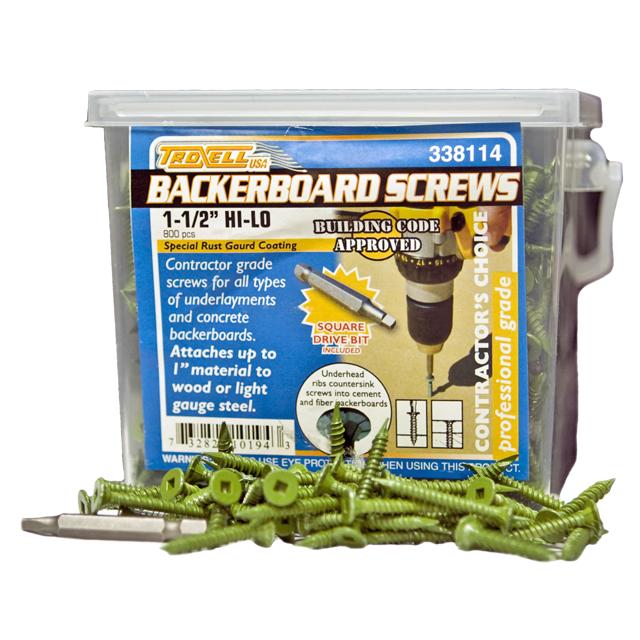 Backerboard Screws - 800 Pack - TroxellUSA