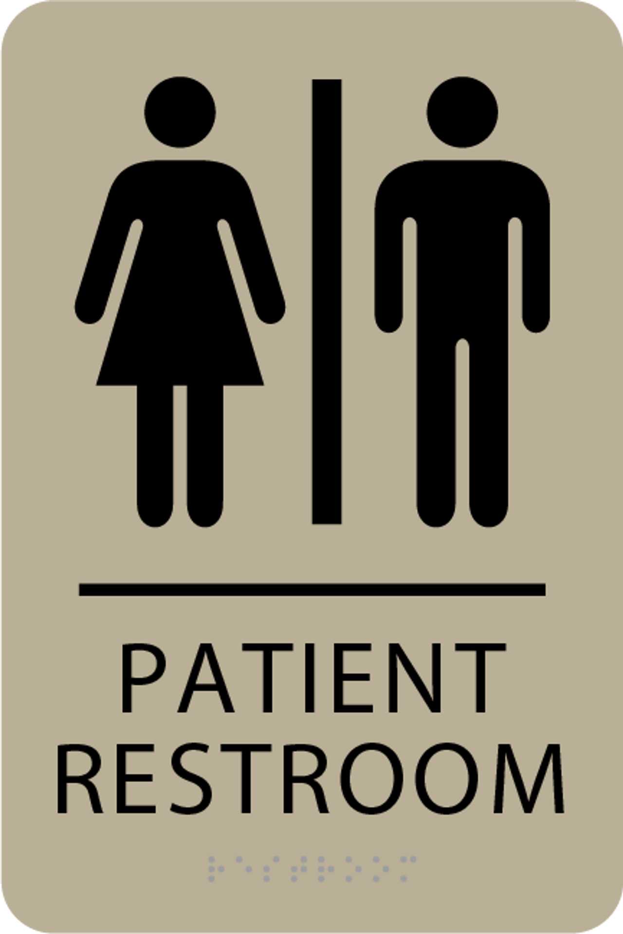 Patient Restroom ADA Sign with Braille