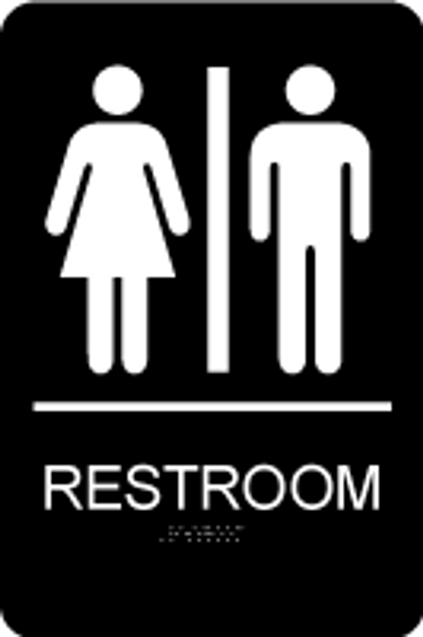 Unisex Ada Restroom Sign With Braille