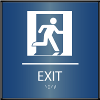Curved ADA Exit Sign w/ Braille