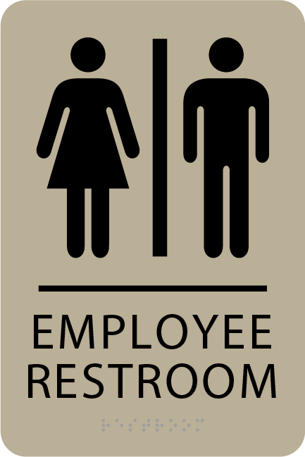 Employee Restroom ADA Sign with Braille