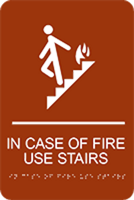 In Case of Fire Use Stairs ADA Sign