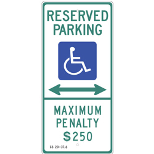 North Carolina Handicap Parking Dual Arrow Sign