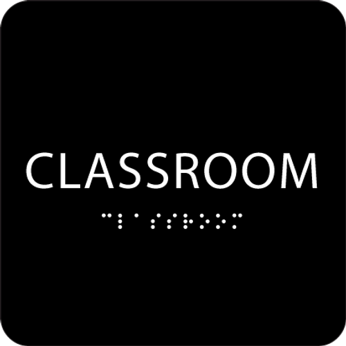 Black Classroom ADA Sign