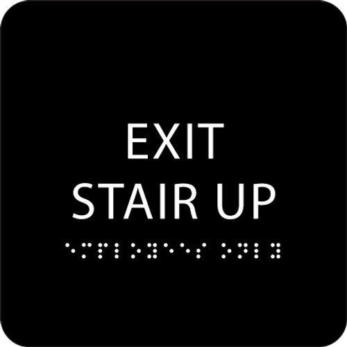 Black Exit Stair Up ADA Sign