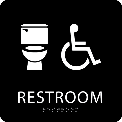 Black  Accessible Toilet Sign