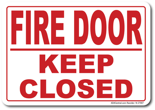 Fire Door Keep Closed Sign