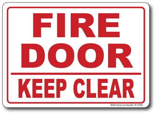 Fire Door Keep Clear Sign