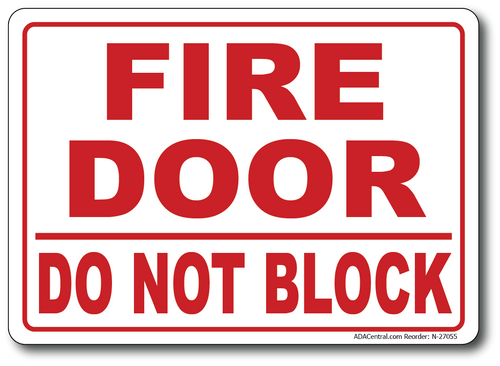 Fire Door Do Not Block Sign