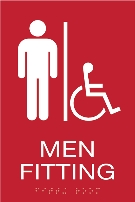 Bealls Inc Red Men Fitting Room Sign