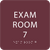 Burgundy Exam Room 7 Sign w/ ADA Braille