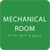 Light Green Tactile Mechanical Room Sign