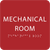 Red Tactile Mechanical Room Sign