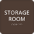 Brown Tactile Storage Room Sign