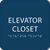 Dark Blue ADA Elevator Closet Sign