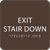 Dark Brown Exit Stair Down ADA Sign