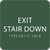 Green Exit Stair Down Braille Sign