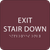 Burgundy Exit Stair Down ADA Sign