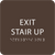 Dark Brown Exit Stair Up ADA Sign