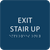 Dark Blue Exit Stair Up ADA Sign