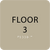 Brown Floor 3 Number Sign