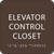 Dark Brown Elevator Control Closet ADA Sign