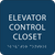 Dark Blue Elevator Control Closet ADA Sign