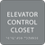 Grey Elevator Control Closet ADA Sign