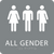 Grey All Gender Restroom Sign