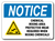 Notice Chemical Mixing Area Sign