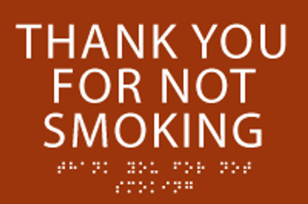 Thank You For Not Smoking ADA Sign