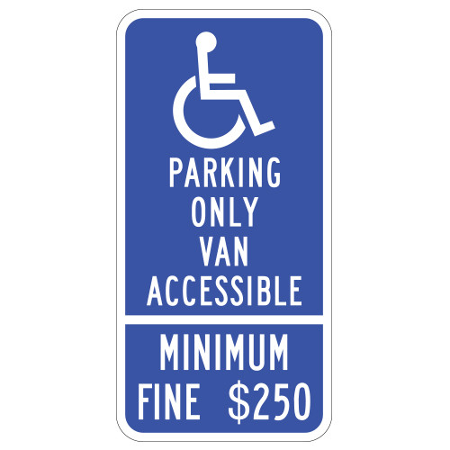 California Handicap Van Accessible Parking Only Sign - ADA Central