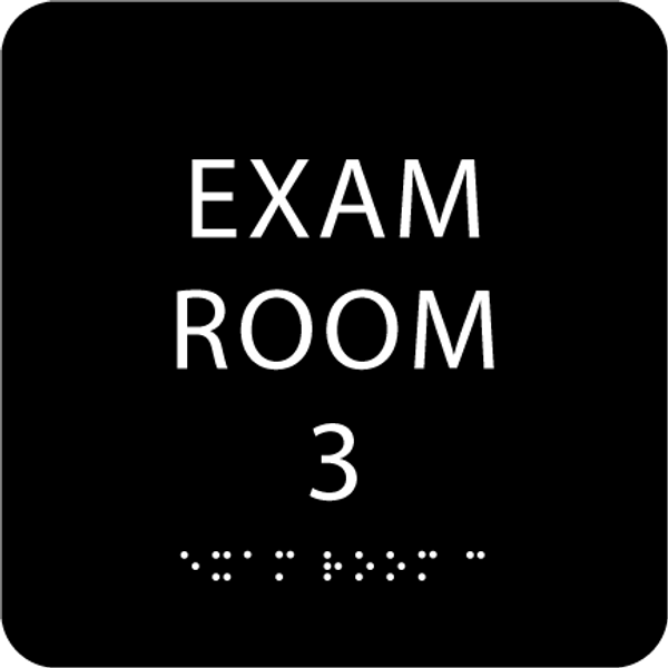 Black ADA Exam Room 3 with Braille