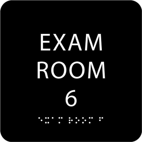 Exam Room 6 ADA Sign - 6" x 6"