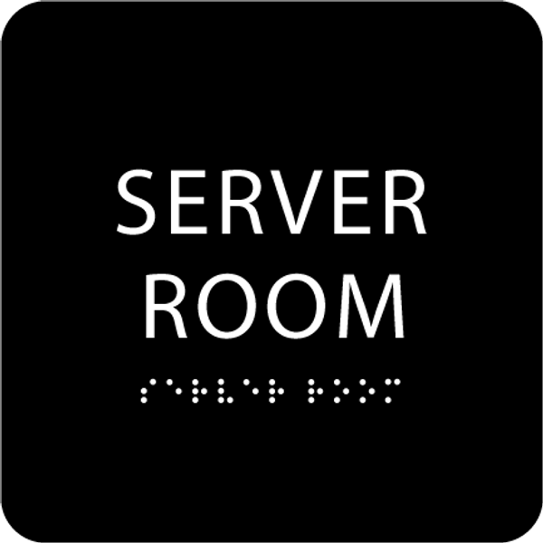 Black Server Room ADA Sign
