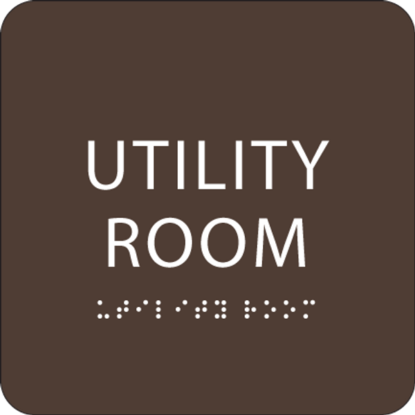 Dark Brown Utility Room ADA Sign