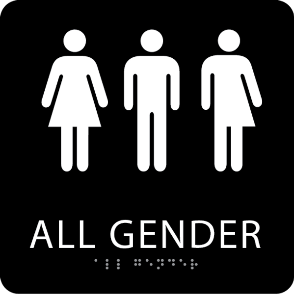 Black All Gender Restroom Sign