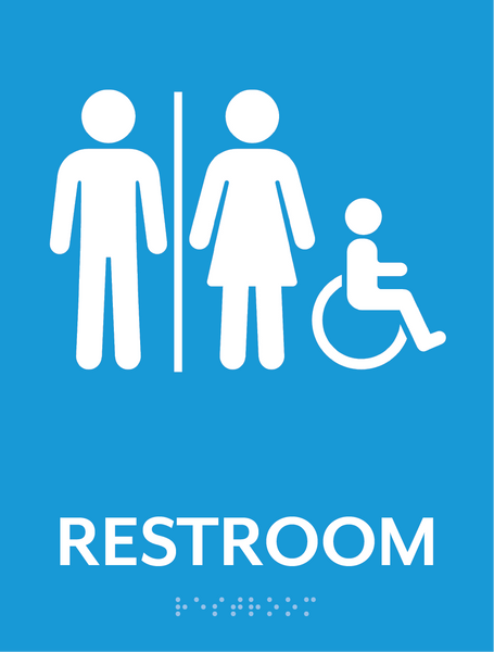 Bealls Inc Blue Unisex Restroom Sign