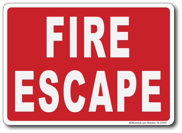 Red Fire Escape Sign