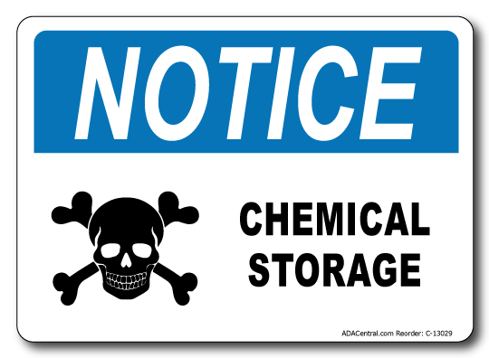 Notice Chemical Storage Sign