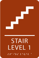 Stair Level 1 ADA Sign w/ Braille
