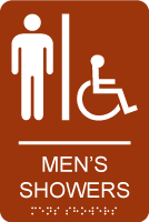 Men's Showers ADA Sign with Braille