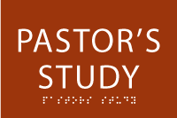 Pastor Study Signs ADA Pastor's Study Sign w/ Braille