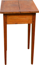 SOLD Early Tiger Maple Tapered Leg One Drawer Stand