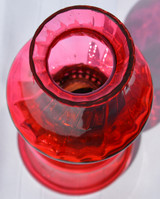 SOLD Miniature Cranberry Victorian Two Part Mini Lamp from the 1890s