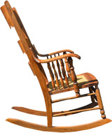 SOLD Oak Extra Tall Press Back Rocker