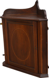 SOLD Mahogany Inlaid Corner Medicine Cabinet