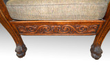 SOLD Victorian Tiger Oak Claw Foot Morris Chair with Heads